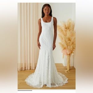 Lulu’s Eternity of Romance White Embroidered Mermaid Maxi Dress